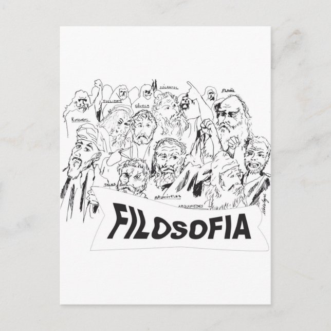 FILOSOFOS platao aristoteles euclides sócrates Postcard (Front)