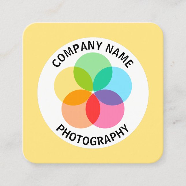 Filter Flower - Pale Yellow #FFE67F Square Business Card (Front)