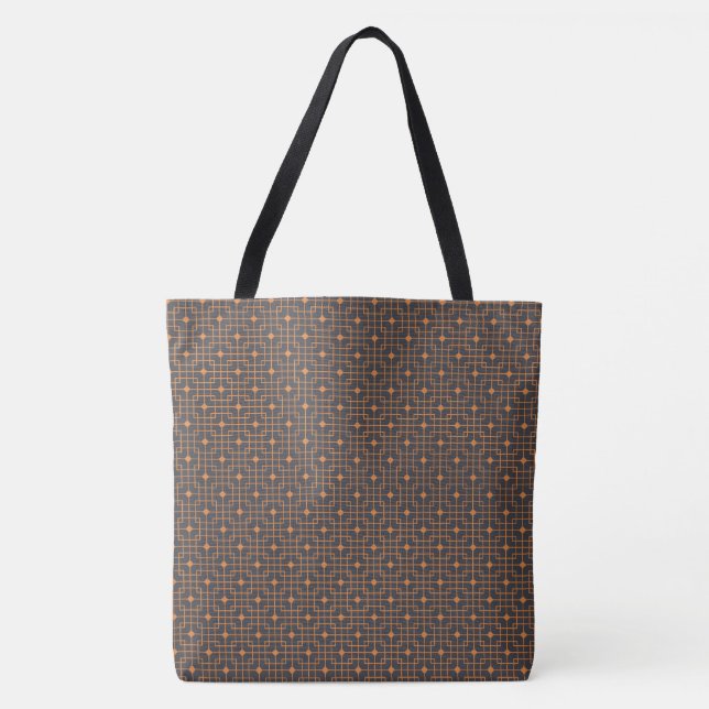 Filtered Modern Geometric Pointed Chinese Pattern Tote Bag (Front)