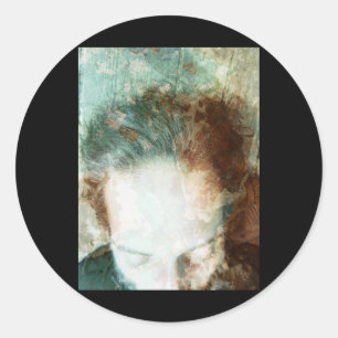 Filtered Photography Portrait Of A Man's Face In C Classic Round Sticker