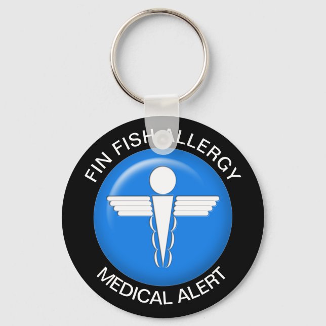 Fin Fish Allergy Keychain (Front)