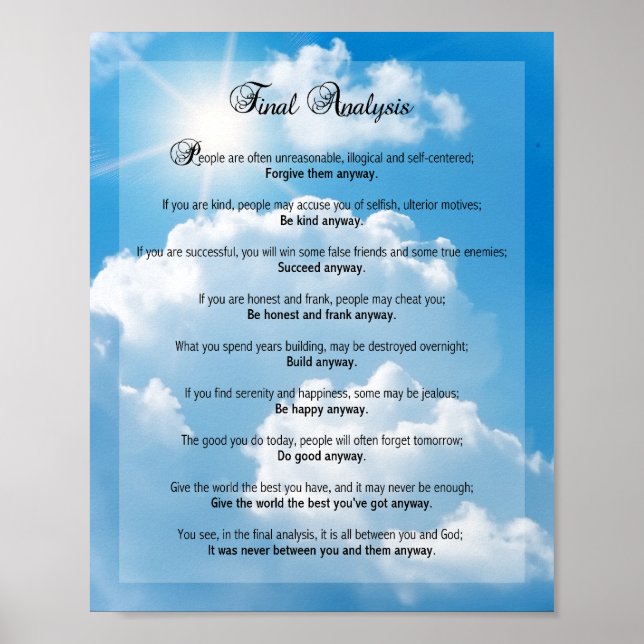 Final Analysis: "Do It Anyway" Poster (Front)