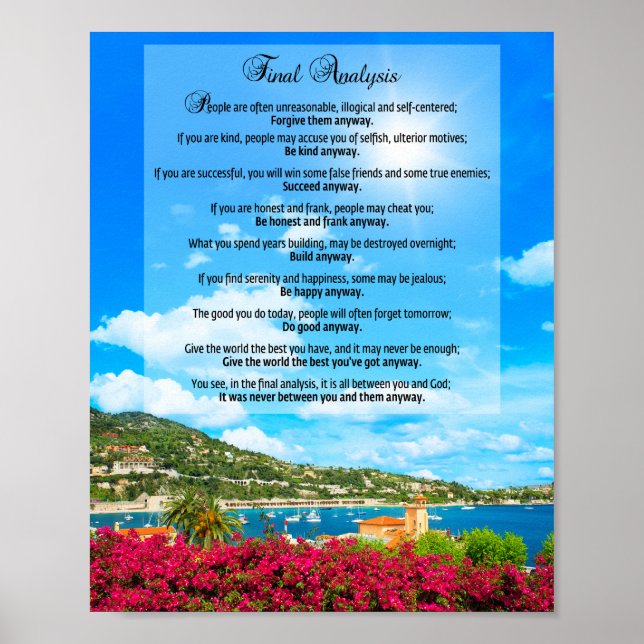 Final Analysis: "Do It Anyway" Poster (Front)