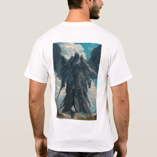 Final Boss Elder Scroll - A Colossal Black Knight  T-Shirt (Back)