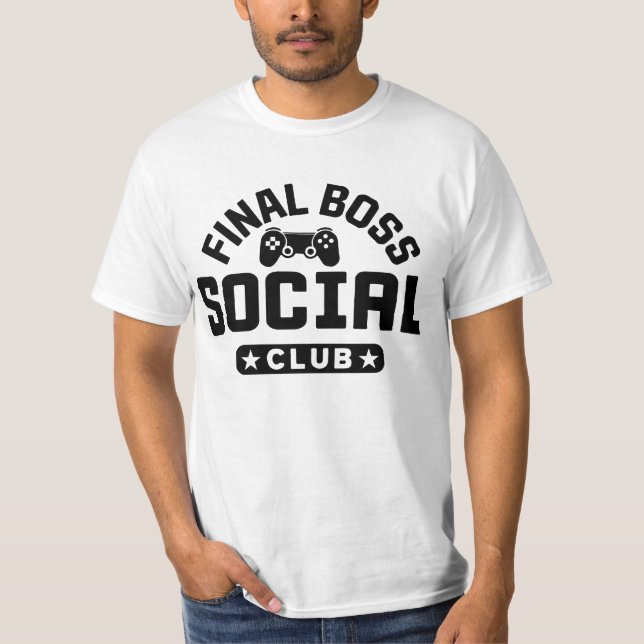 Final Boss Social Club Gaming Controller T Shirt (Front)