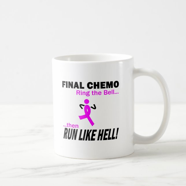 Final Chemo Run Like Hell - Breast Cancer Coffee Mug (Right)
