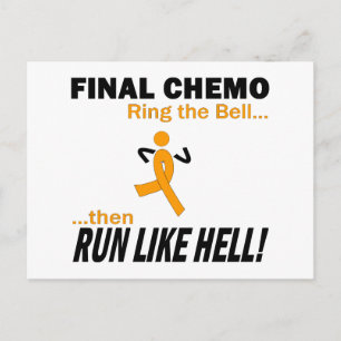 Final Chemo Run Like Hell - Leukaemia Postcard