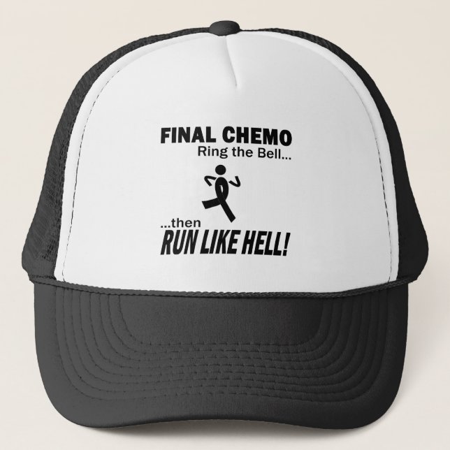 Final Chemo Run Like Hell - Melanoma Trucker Hat (Front)