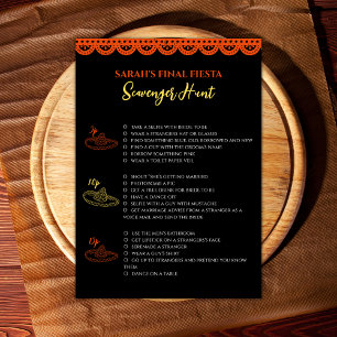 Final Fiesta Bachelorette Game Scavenger Hunt Card