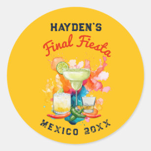 Final Fiesta Bachelorette Mexico Margarita Tequila Classic Round Sticker