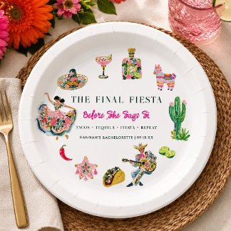 Final Fiesta Bachelorette Party Paper Plate