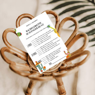 Final Fiesta Bachelorette scavenger hunt game Invitation