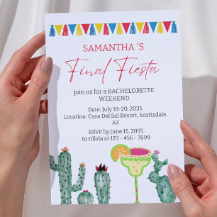 Final Fiesta Bachelorette Weekend Itinerary Invitation