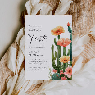Final Fiesta Cactus Bachelorette Party Invitation