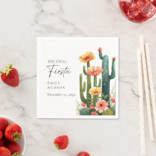 Final Fiesta Cactus Bachelorette Party Napkin