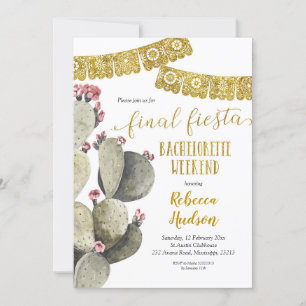 Final Fiesta Cactus Bachelorette Weekend Invitation