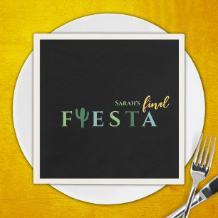 Final Fiesta Cactus Mexican Bachelorette Party Napkin