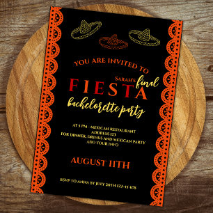 Final Fiesta Mexican Bachelorette Party Invitation