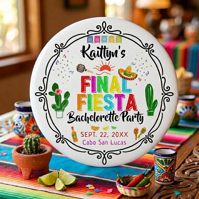Final Fiesta Mexicana Bachelorette Party 6 Cm Round Badge (Creator Uploaded)