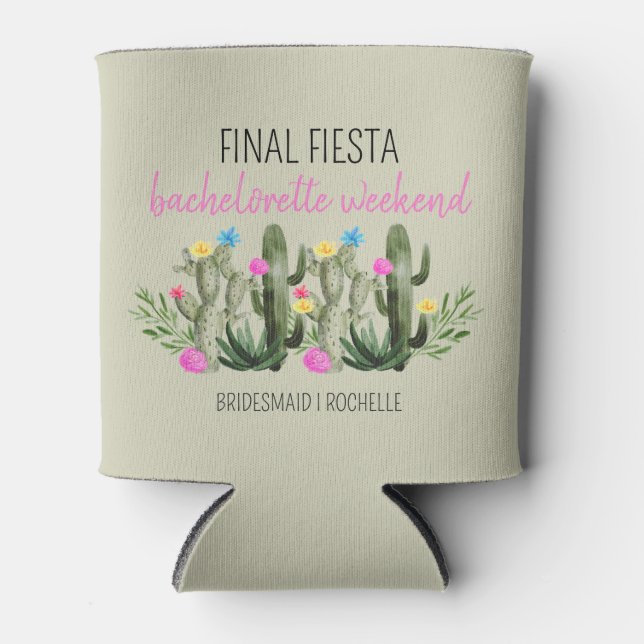 Final Fiesta Personalised Bachelorette Party Can Cooler (Front)