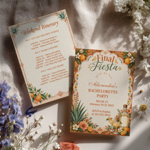 Final Fiesta Terracotta Citrus Bachelorette Invitation