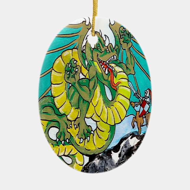final fight (vertical) ceramic tree decoration (Front)