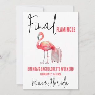 Final Flamingle, Flamingo Bachelorette Weekend Invitation