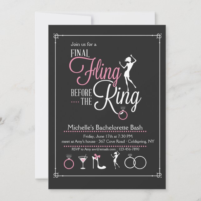 Final Fling Bachelorette Party Invitation (Front)