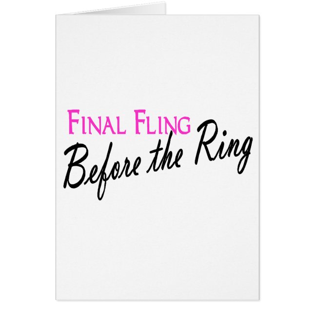 Final Fling Before The Ring (Front)