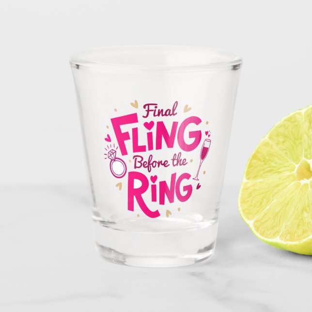 Final Fling Pink Bachelorette Shot Glass (Front)