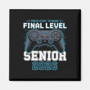 Final Level Senior 2026 Press Start Gamer Style Magnet