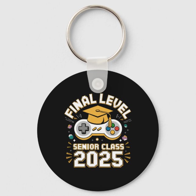 Final Level Senior Cl 2025 Video Game Graduation  Key Ring (Front)