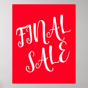 FINAL SALE Sign, Retail Sale Sign, Clearance Sale Poster