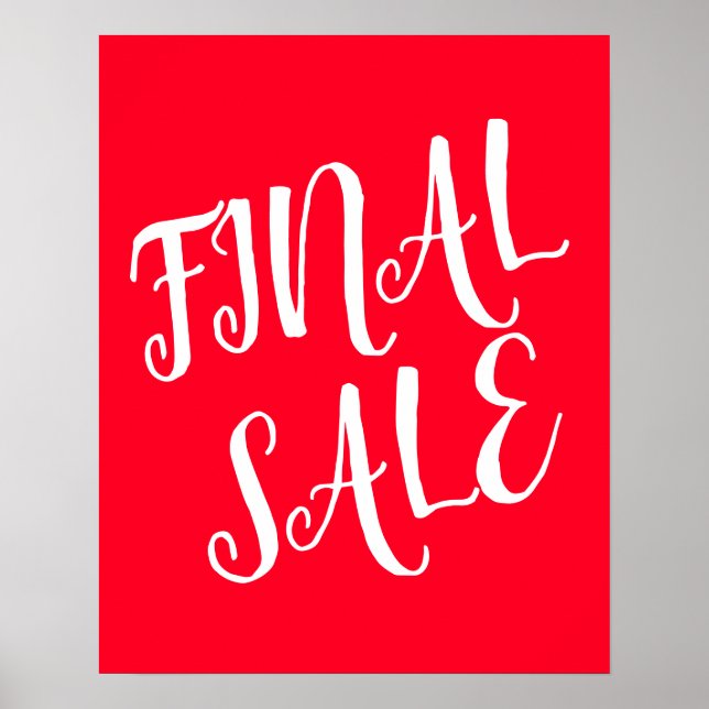 FINAL SALE Sign, Retail Sale Sign, Clearance Sale Poster (Front)