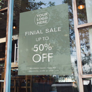  Final Sale Special Discount Offer Logo Sage Green