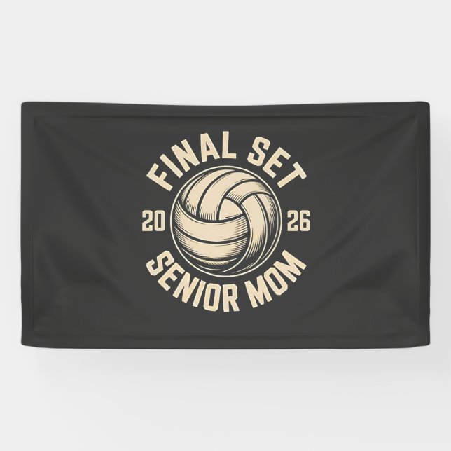 Final Set Senior Mum 2026 Graduation Volleyball  Banner (Horizontal)