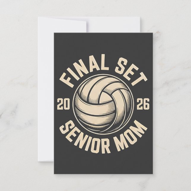 Final Set Senior Mum 2026 Graduation Volleyball  Thank You Card (Front)