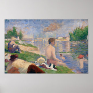Final Study for "Bathers at Asnières" by Seurat Poster