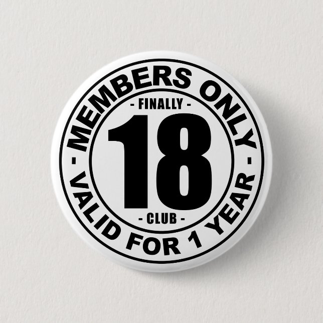 Finally 18 club 6 cm round badge (Front)