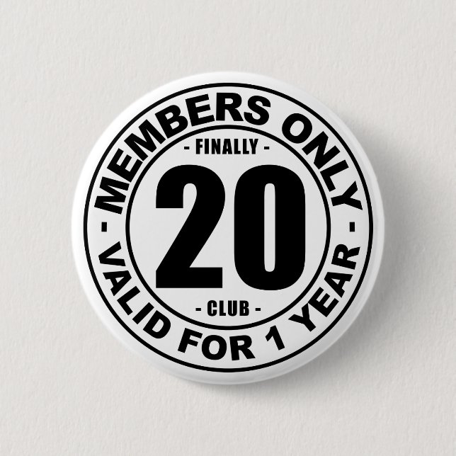 Finally 20 club 6 cm round badge (Front)