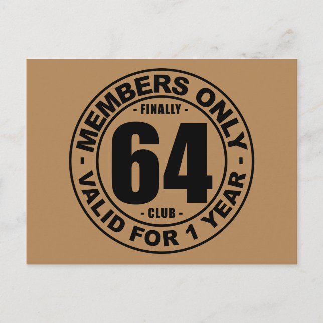 Finally 64 club postcard (Front)