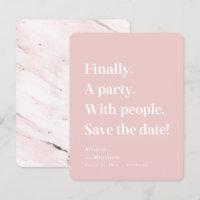 Finally a Party Simple Text Blush Pink Minimalist