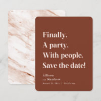 Finally a Party Simple Text Sienna Minimalist