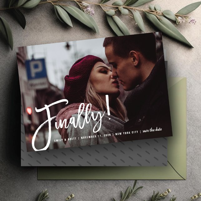 Finally Brush Script Modern Photo Design Save The Date (Creator Uploaded)