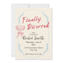 Finally Divorced Retro Party Invitation