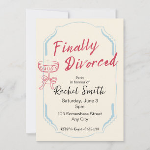 Finally Divorced Retro Party Invitation