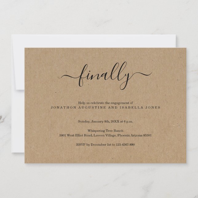 Finally Engagement Party Invitation (Front)