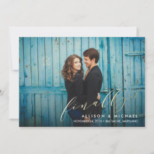Finally Faux Foil Calligraphy Script Save the Date