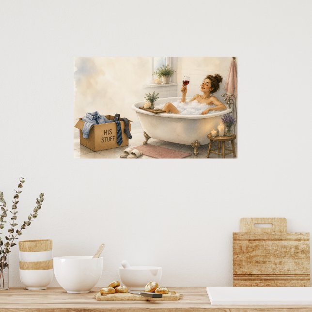 Finally Free - Happy Divorce Gift Poster (Kitchen)
