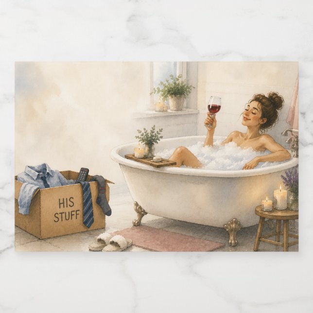 Finally Free - Happy Divorce Gift Sparkling Wine Label (Single Label)